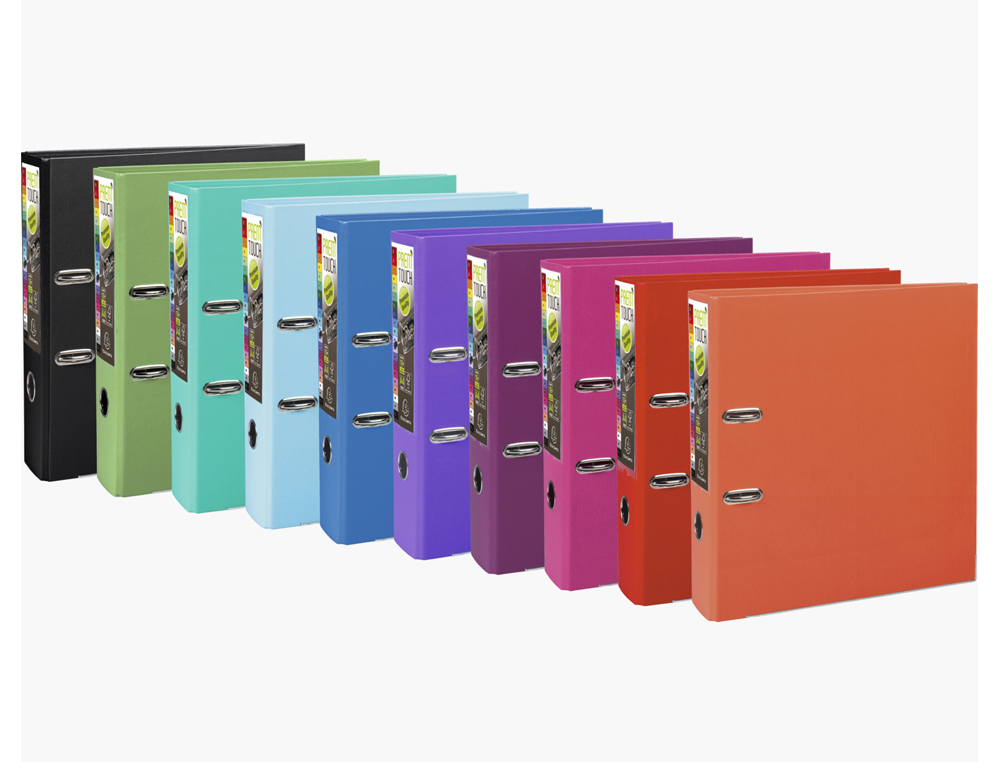 CLASSEUR LEVIER EXACOMPTA PREM'TOUCH POLYPROPYLNE A4+DOS 80MM COULEURS ASSORTIS TENDANCE