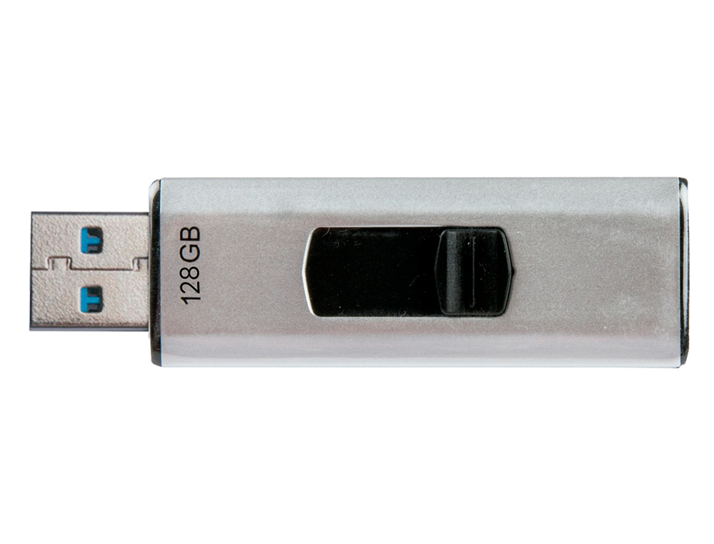 CLÉ USB Q-CONNECT 3.0 128GB LECTURE 50MB/S ÉCRITURE 10-15MB/S RÉTRACTABLE INTERFACE SUPERSPEED 3.0