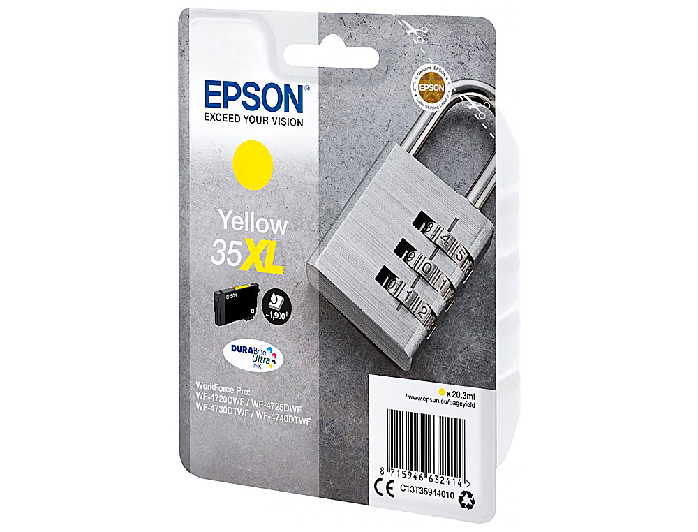 CARTOUCHE EPSON 35XL CADENAS T35944010 COULEUR JAUNE HAUTE CAPACITÉ
