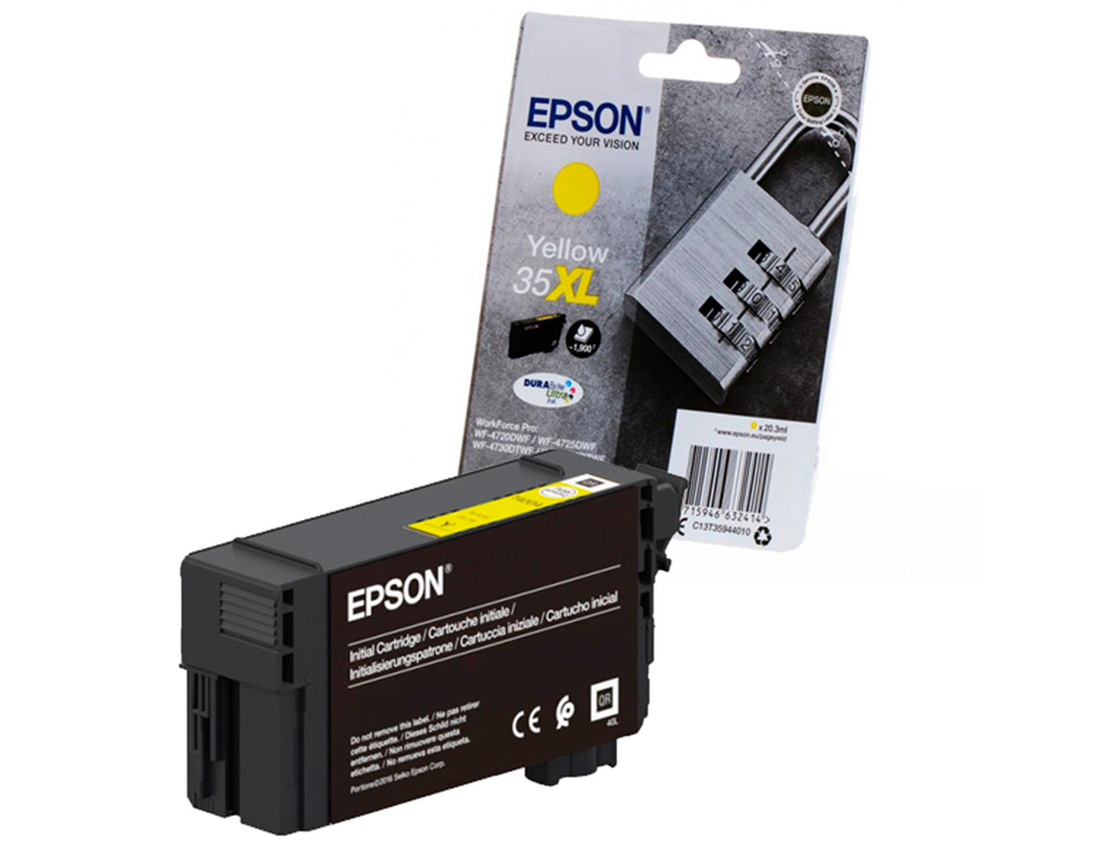 CARTOUCHE EPSON 35XL CADENAS T35944010 COULEUR JAUNE HAUTE CAPACITÉ