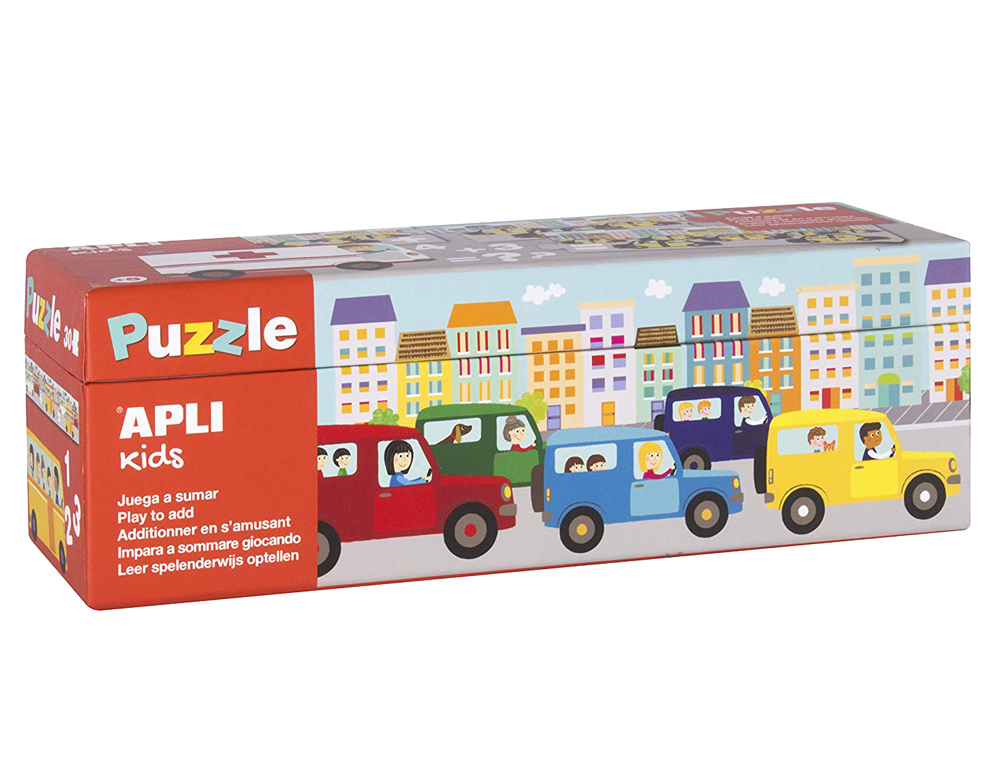 PUZZLE APLI ADDITIONS TRANSPORTS BOTE DE 3 PUZZLES DE 10 PICES