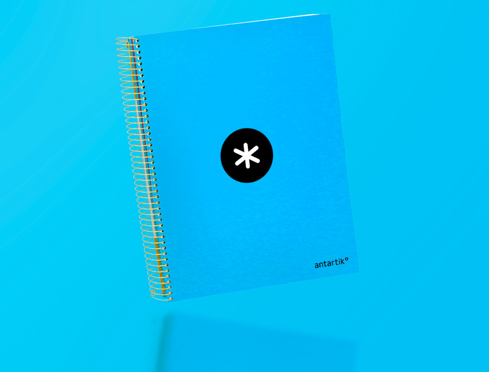 CAHIER SPIRALE ANTARTIK A4 240P 90G COUVERTURE REMBORDEE QUADRILLAGE 5MM 4 TROUS       COIL-LOCK COLORIS BLEU