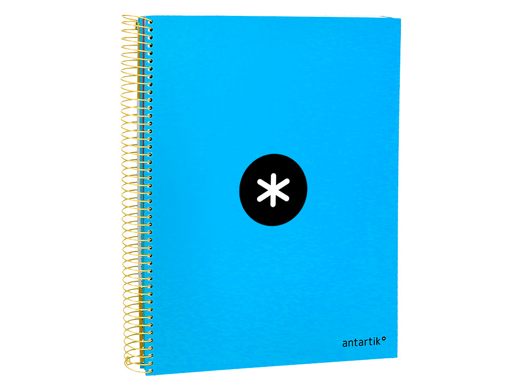 CAHIER SPIRALE ANTARTIK A4 240P 90G COUVERTURE REMBORDEE QUADRILLAGE 5MM 4 TROUS       COIL-LOCK COLORIS BLEU