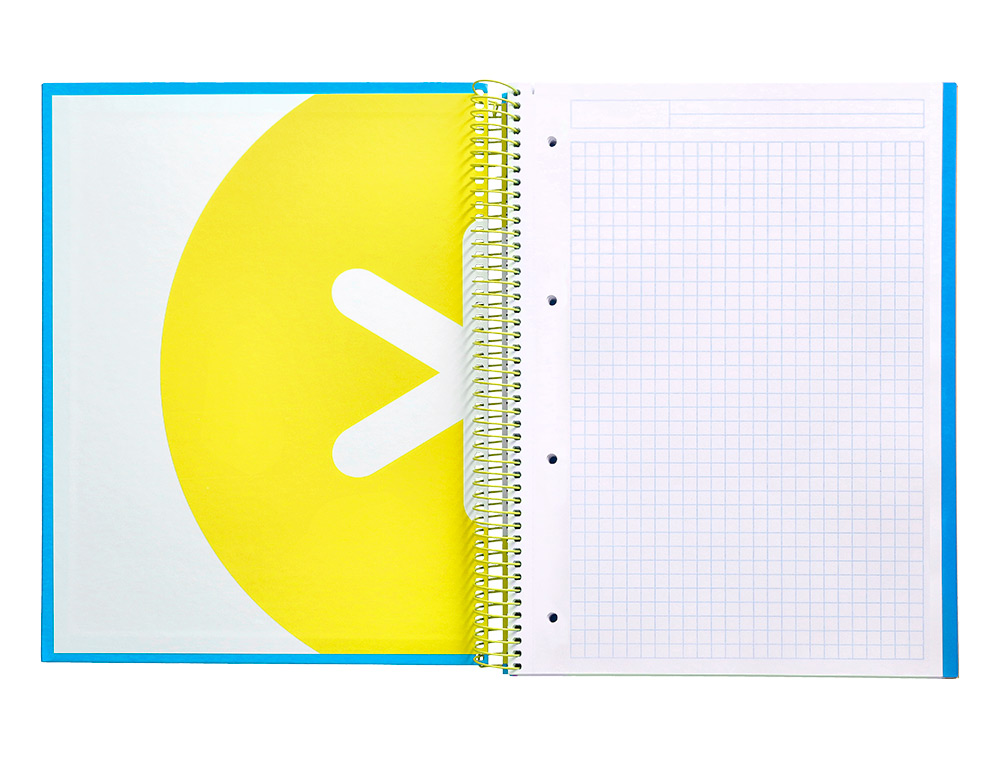 CAHIER SPIRALE ANTARTIK A4 240P 90G COUVERTURE REMBORDEE QUADRILLAGE 5MM 4 TROUS       COIL-LOCK COLORIS BLEU