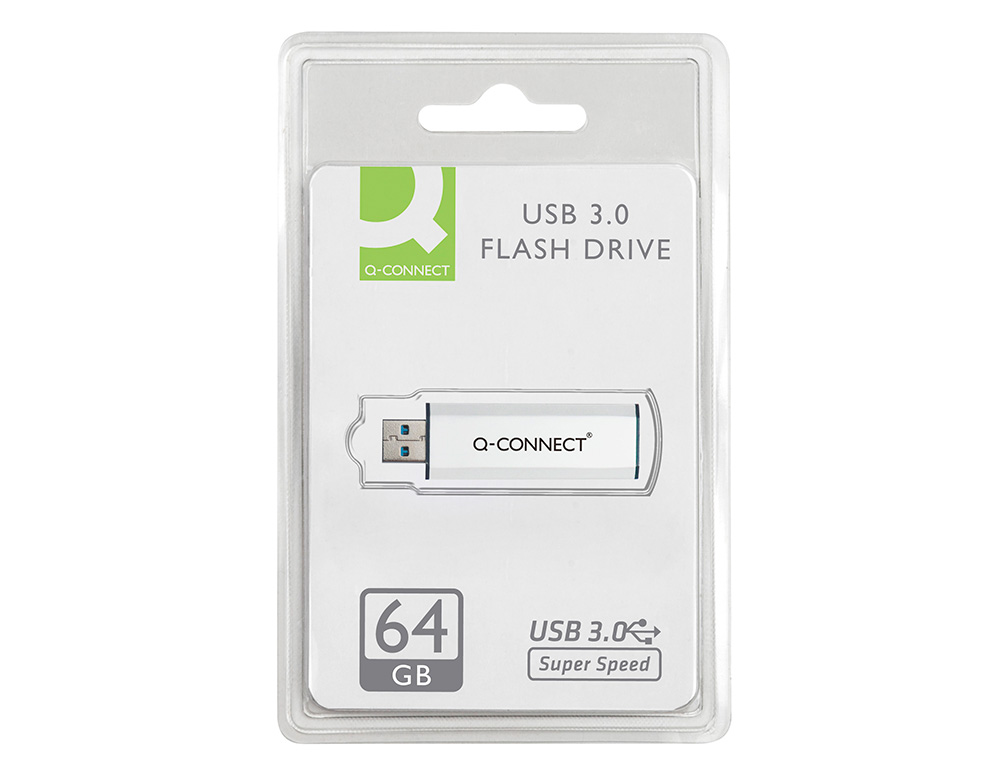 CL USB Q-CONNECT 3.0 64GB LECTURE175MB/S CRITURE 60MB/S    RTRACTABLE INTERFACE SUPERSPEED 3.0 COMPATIBLE USB 2.0