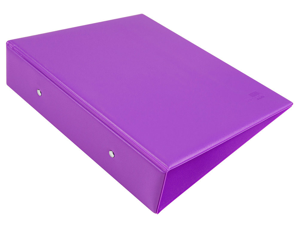 CLASSEUR LIDERPAPEL 2 ANNEAUX RONDS 40MM A5 CARTON REMBORD PVC COLORIS VIOLET
