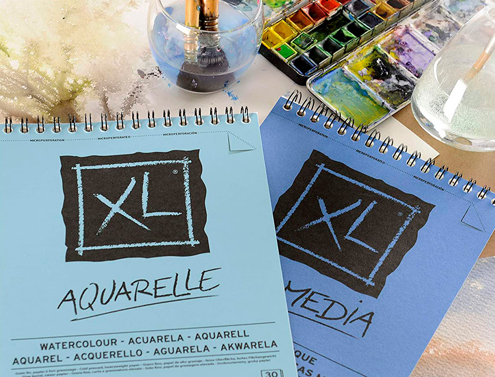 ALBUM CANSON XL AQUARELLE A SPIRALE PAPIER GRAIN FIN      BLANC 300G A4 21X29,7CM 30F