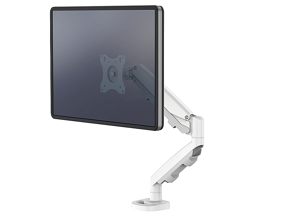 BRAS ARTICUL SIMPLE FELLOWES POUR CRAN RESSORT  GAZ SYSTME PASSE-CBLES INTGR SUPPORTE JUSQU' 8KG COLORIS BLANC
