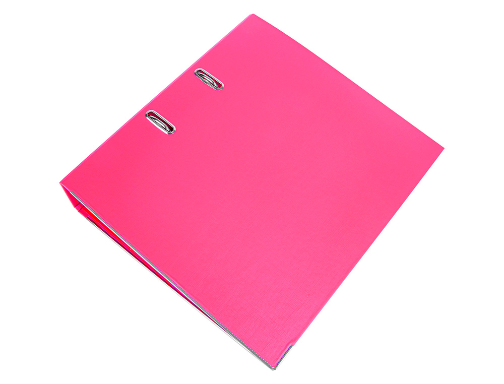 CLASSEUR LEVIER LIDERPAPEL A4 DOCUMENTA CARTON REMBORD 1,9MM DOS 75MM RADO MTALLIQUE COLORIS ROSE