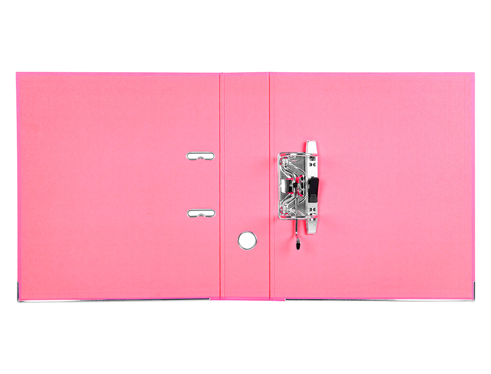 CLASSEUR LEVIER LIDERPAPEL A4 DOCUMENTA CARTON REMBORD 1,9MM DOS 75MM RADO MTALLIQUE COLORIS ROSE