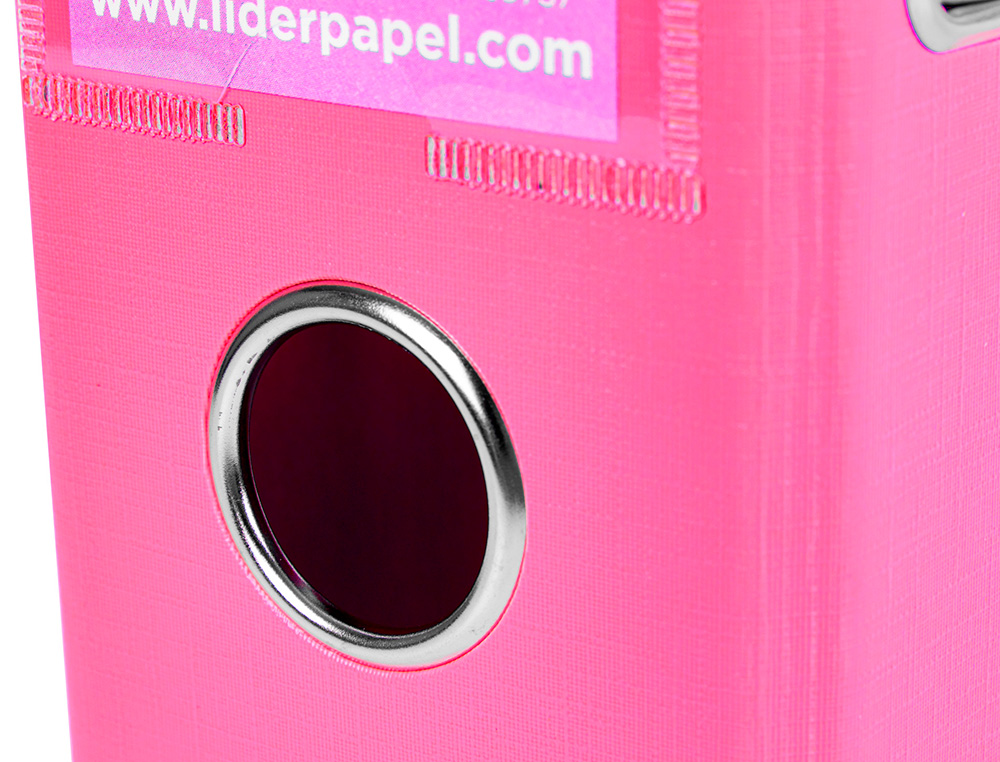 CLASSEUR LEVIER LIDERPAPEL A4 DOCUMENTA CARTON REMBORD 1,9MM DOS 75MM RADO MTALLIQUE COLORIS ROSE