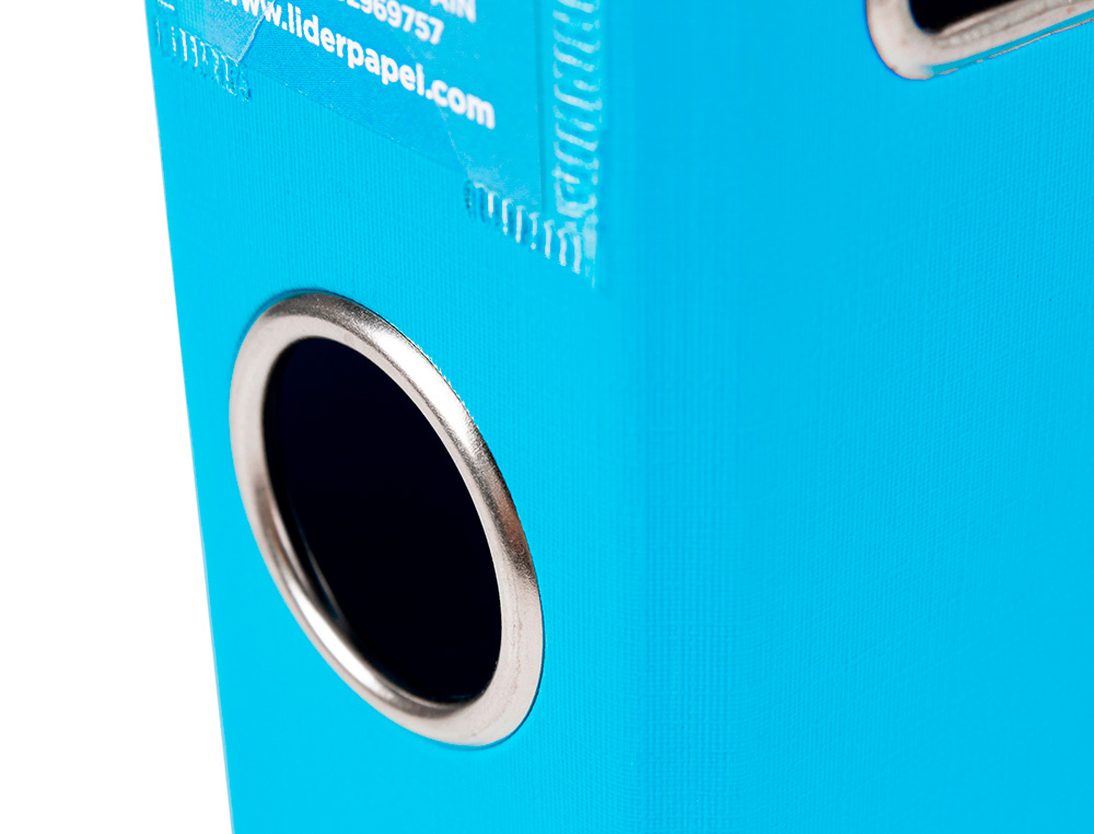 CLASSEUR LEVIER LIDERPAPEL A4 DOCUMENTA CARTON REMBORD 1,9MM DOS 52MM RADO MTALLIQUE COLORIS BLEU CIEL