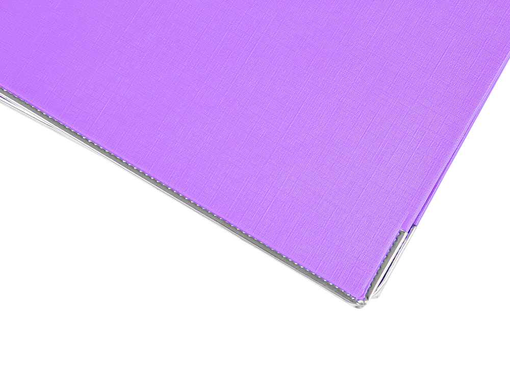 CLASSEUR LEVIER LIDERPAPEL A4 DOCUMENTA CARTON REMBORD 1,9MM DOS 52MM RADO MTALLIQUE COLORIS LILAS