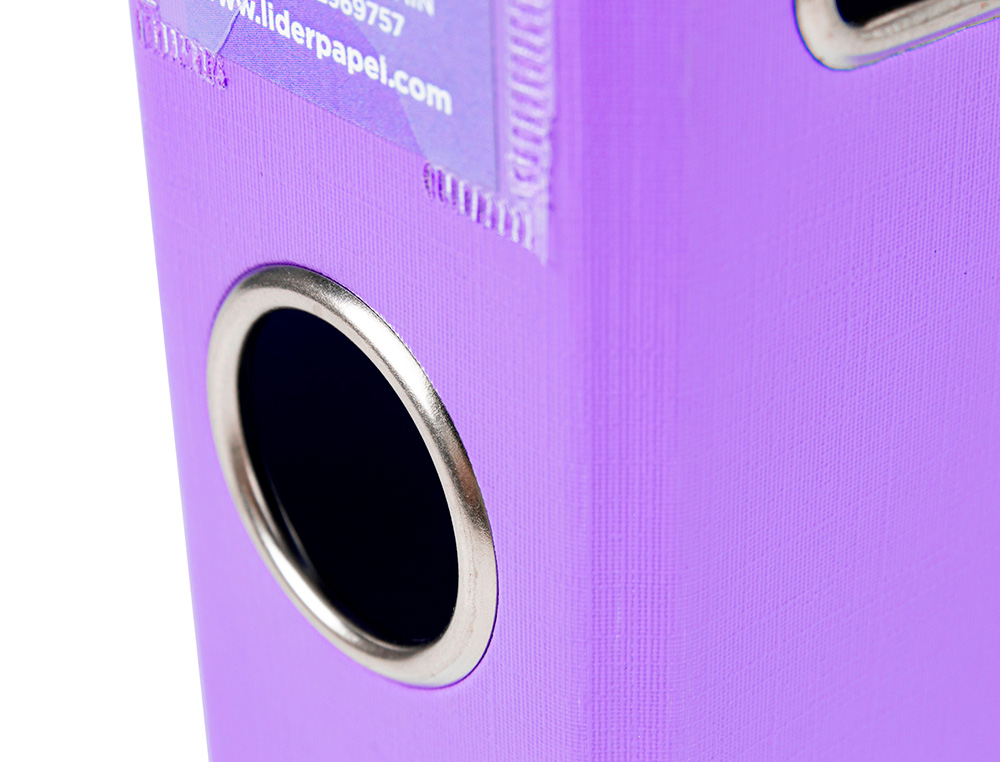 CLASSEUR LEVIER LIDERPAPEL A4 DOCUMENTA CARTON REMBORD 1,9MM DOS 52MM RADO MTALLIQUE COLORIS LILAS