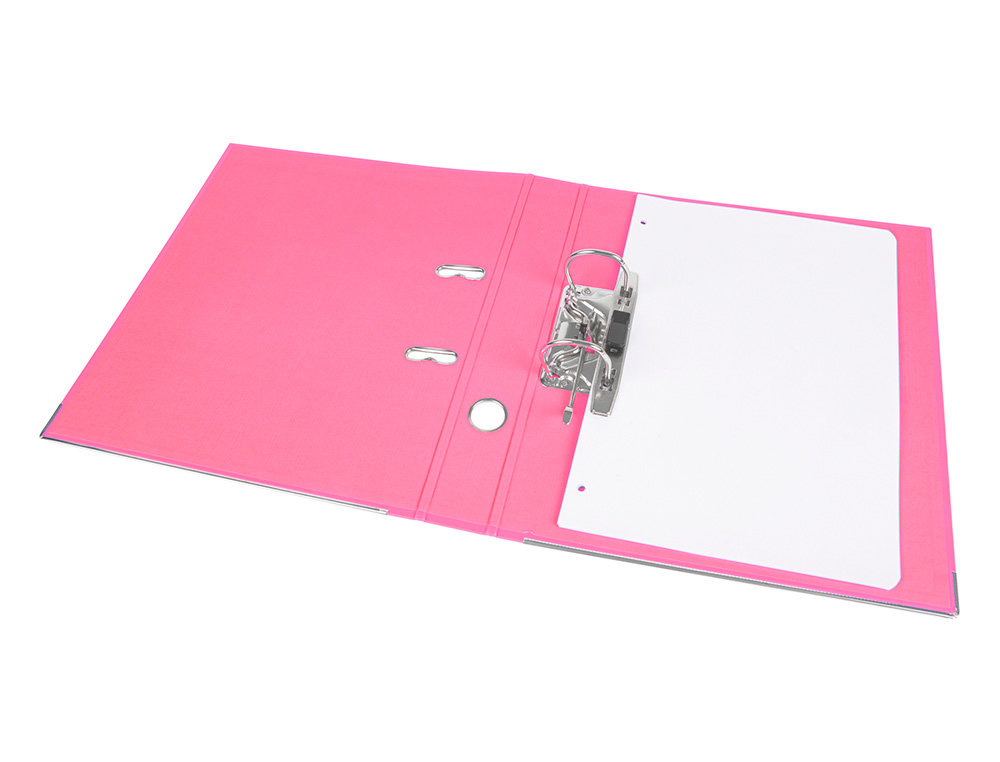 CLASSEUR LEVIER LIDERPAPEL A4 DOCUMENTA CARTON REMBORD 1,9MM DOS 52MM RADO MTALLIQUE COLORIS ROSE