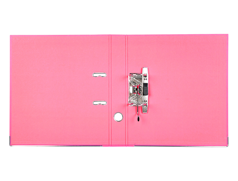 CLASSEUR LEVIER LIDERPAPEL A4 DOCUMENTA CARTON REMBORD 1,9MM DOS 52MM RADO MTALLIQUE COLORIS ROSE