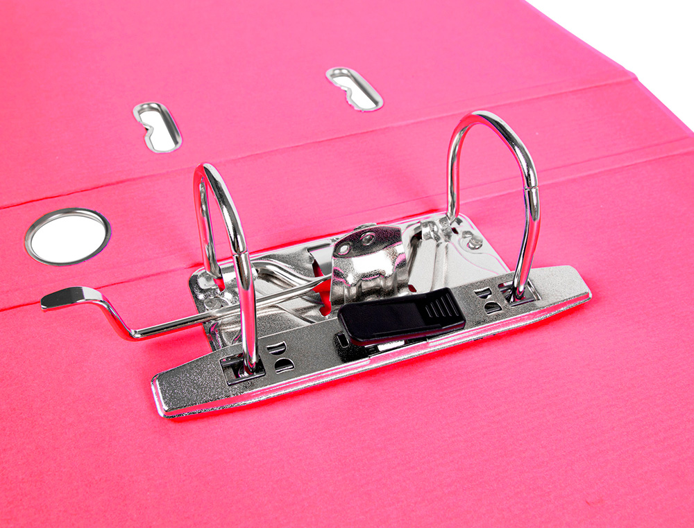 CLASSEUR LEVIER LIDERPAPEL A4 DOCUMENTA CARTON REMBORD 1,9MM DOS 52MM RADO MTALLIQUE COLORIS ROSE