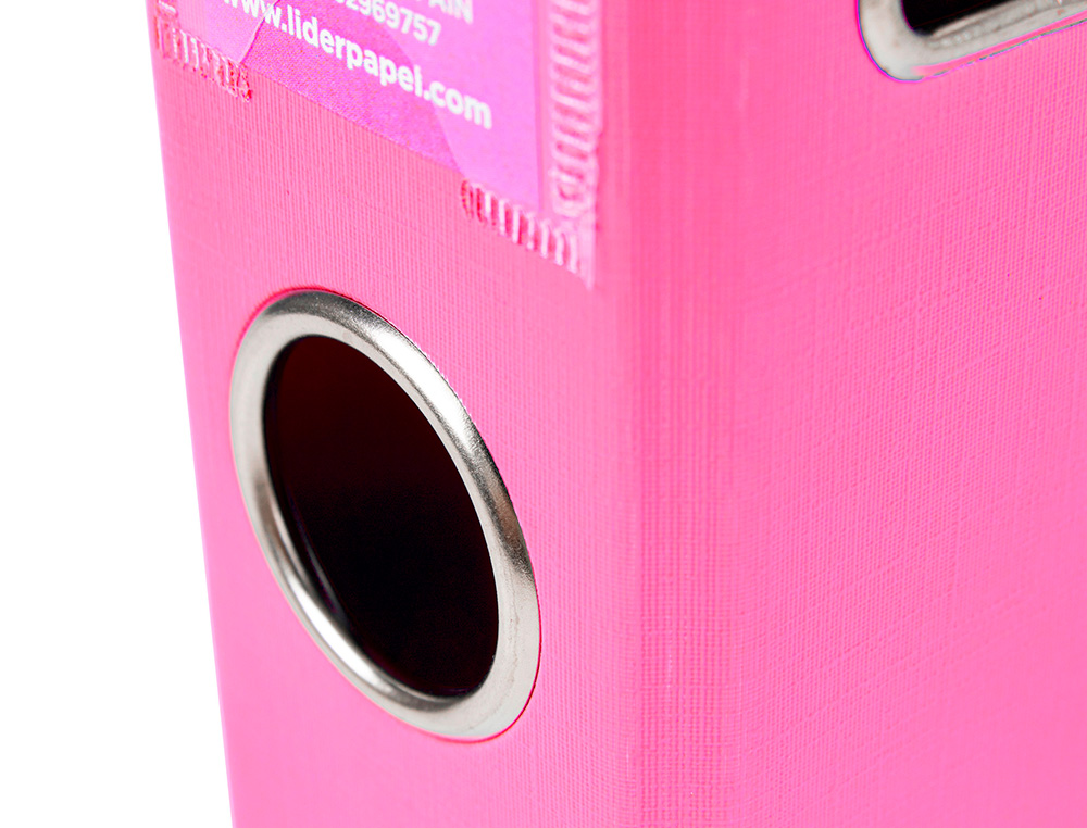 CLASSEUR LEVIER LIDERPAPEL A4 DOCUMENTA CARTON REMBORD 1,9MM DOS 52MM RADO MTALLIQUE COLORIS ROSE