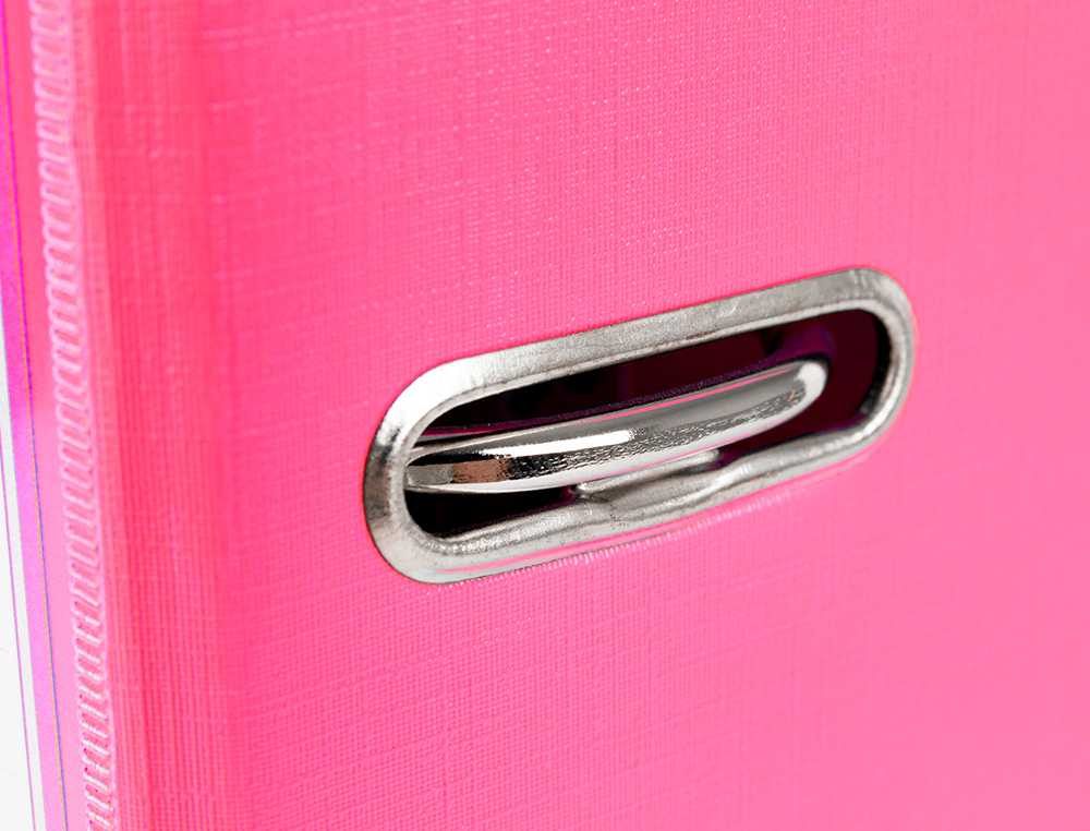 CLASSEUR LEVIER LIDERPAPEL A4 DOCUMENTA CARTON REMBORD 1,9MM DOS 52MM RADO MTALLIQUE COLORIS ROSE