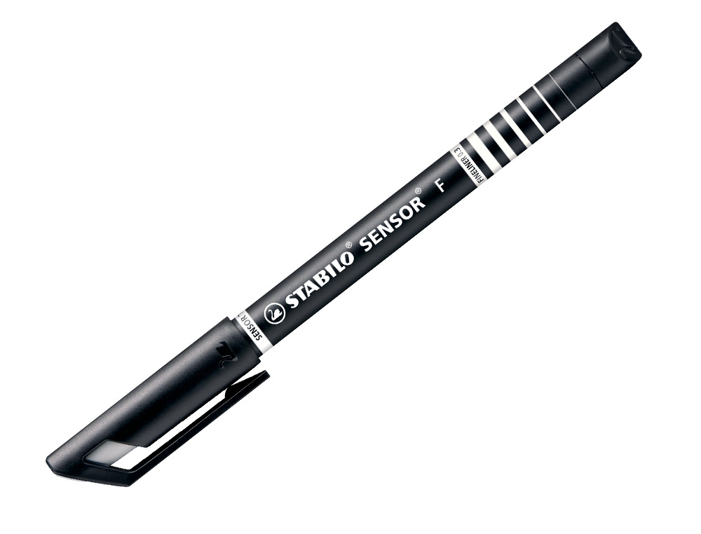 STYLO-FEUTRE STABILO SENSOR POINTE FINE GAINE MTAL AMORTISSEUR 1200M CRITURE TRAC 0.3MM COLORIS NOIR