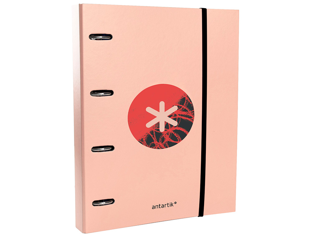 CLASSEUR ANTARTIK TRENDING TOPIC 2020 4 ANNEAUX RONDS    40MM FEUILLET MOBILE A4 5X5MM COLORIS CORAIL