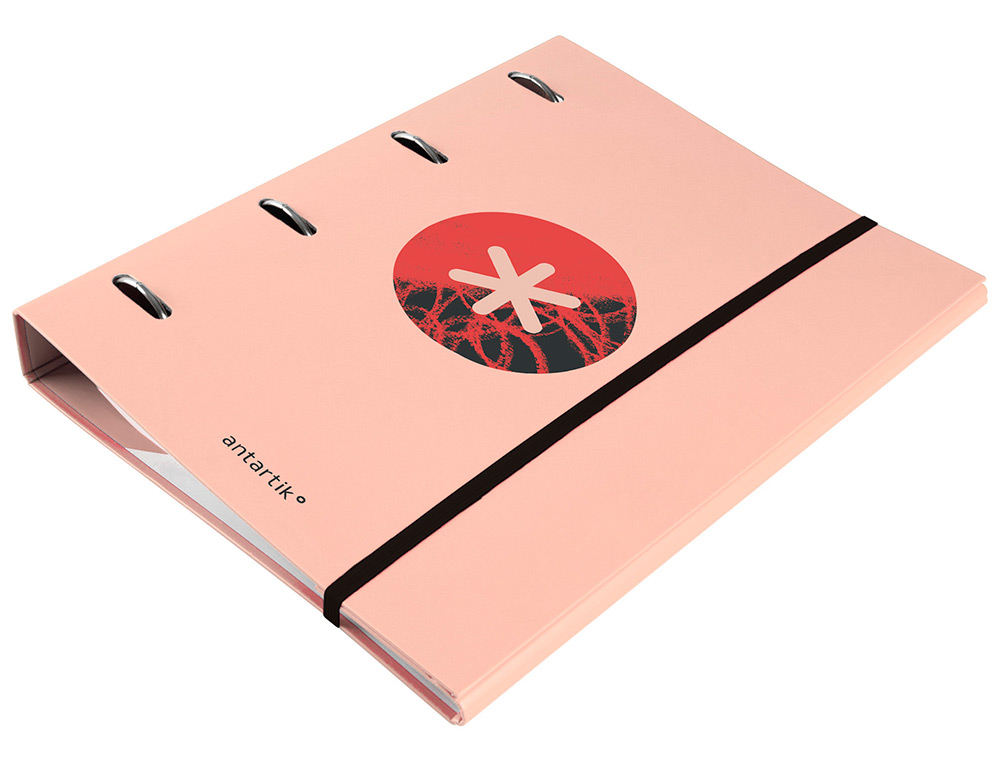 CLASSEUR ANTARTIK TRENDING TOPIC 2020 4 ANNEAUX RONDS    40MM FEUILLET MOBILE A4 5X5MM COLORIS CORAIL