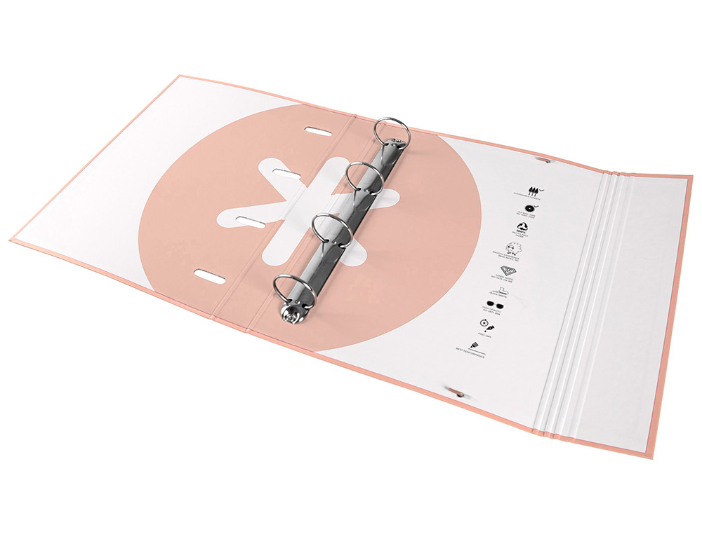 CLASSEUR ANTARTIK TRENDING TOPIC 2020 4 ANNEAUX RONDS    40MM FEUILLET MOBILE A4 5X5MM COLORIS CORAIL