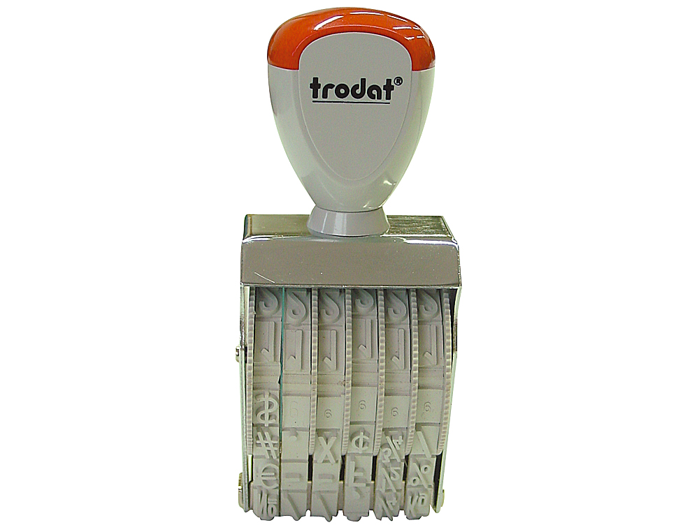 NUMEROTEUR TRODAT CLASSIC LINE SP-1556T BOITIER ACIER NICKELE 6 BANDES CAOUTCHOUC SANS PLAQUE TEXTE HAUTEUR CHIFFRE 5MM