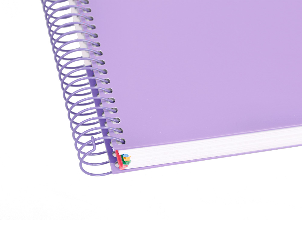 CAHIER SPIRALE ANTARTIK A5 14,8X21CM 240P 90G/M2         QUADRILLAGE 5MM 6 TROUS       COIL-LOCK COLORIS LAVANDE