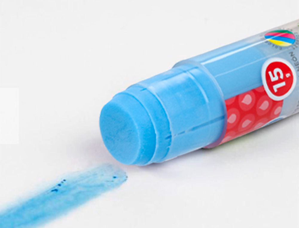 COLLE BLANCHE LIDERPAPEL ADHESIF HAUTE QUALITE         TRANSPARENTE APRES SECHAGE    INSTANTANE COLORIS NEON BATON