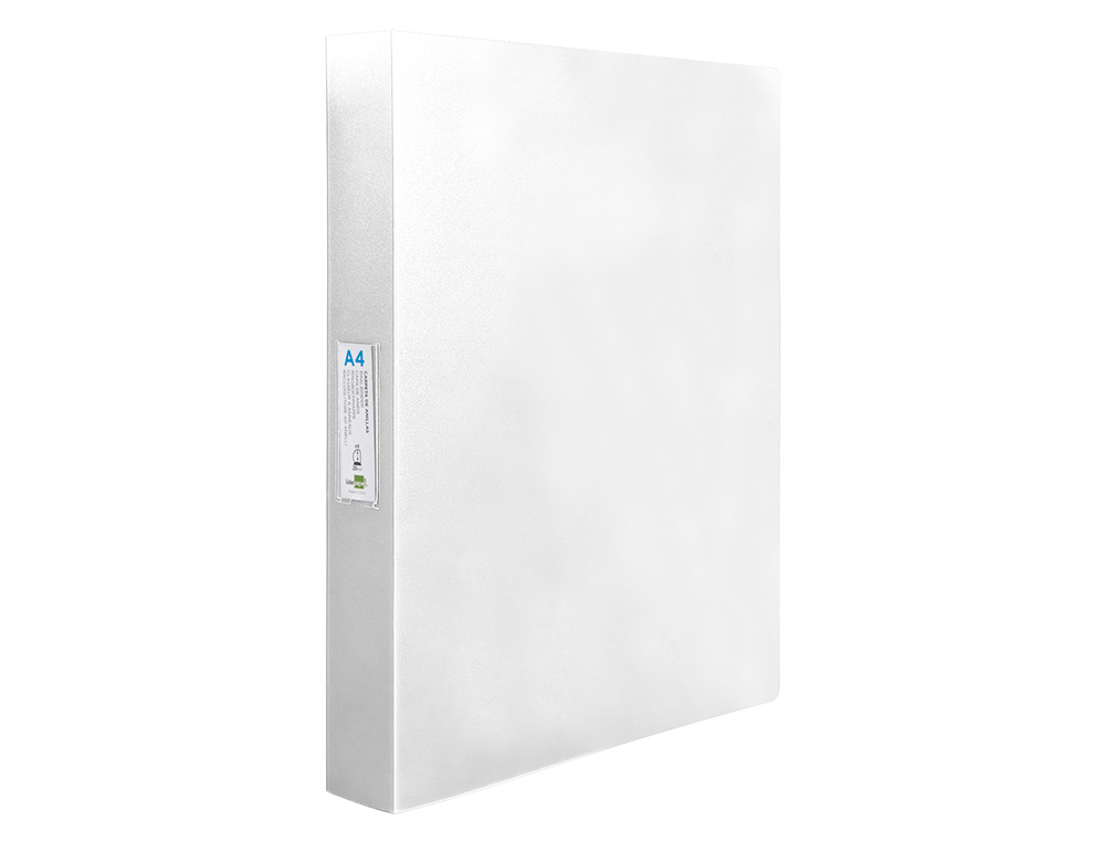 CLASSEUR LIDERPAPEL 4 ANNEAUX 25MM A4 260X315MM POLYPROPYLENE DOS 40MM PORTE-CARTES VISITE COLORIS TRANSPARENT