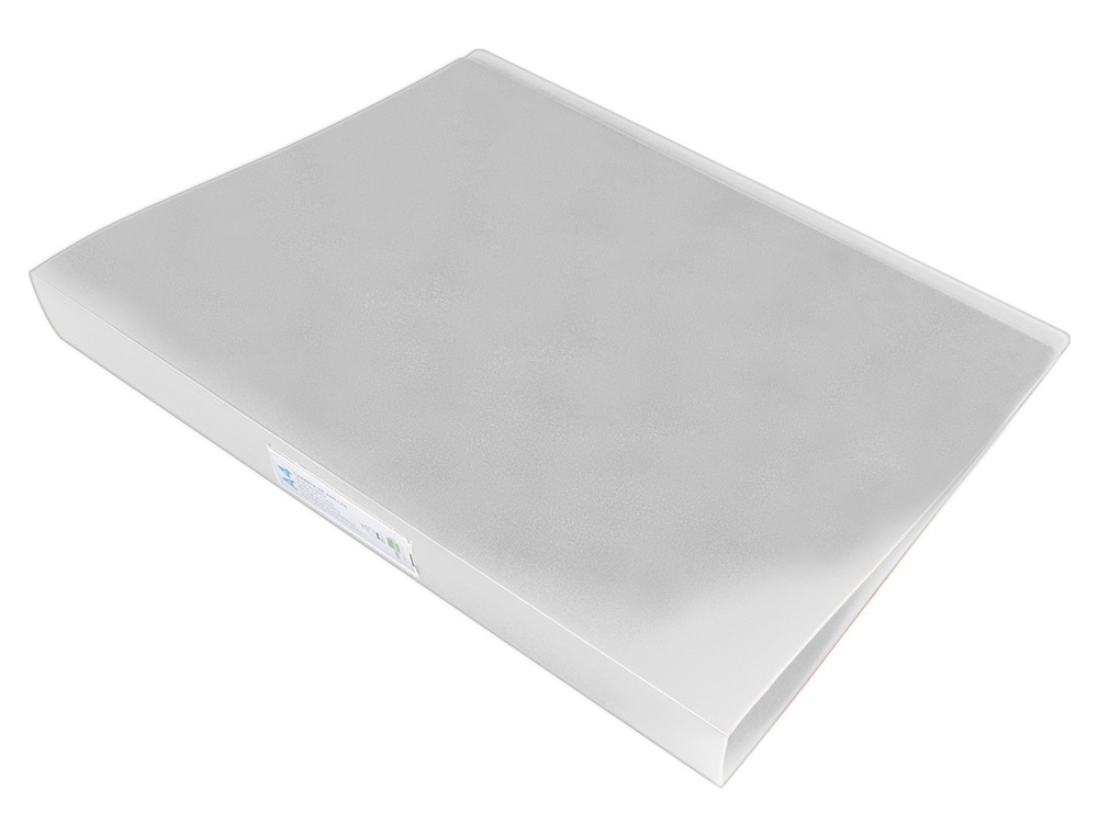 CLASSEUR LIDERPAPEL 4 ANNEAUX 25MM A4 260X315MM POLYPROPYLENE DOS 40MM PORTE-CARTES VISITE COLORIS TRANSPARENT