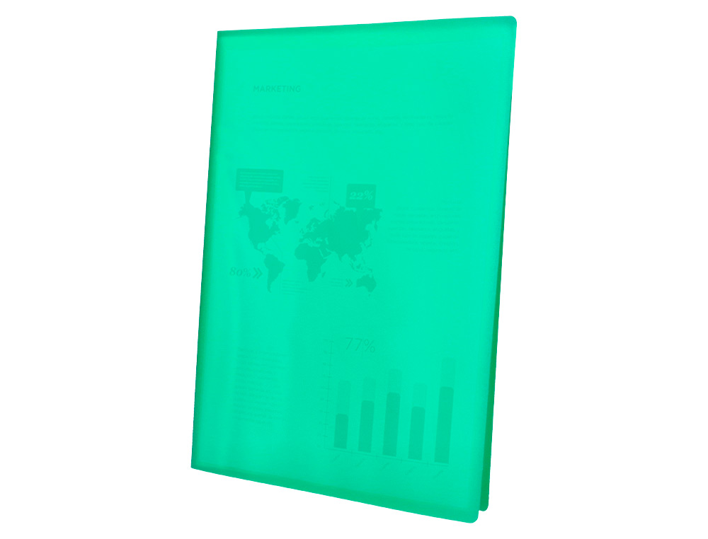 PROTEGE-DOCUMENTS LIDERPAPEL POLYPROPYLENE COUVERTURE      FLEXIBLE 40 POCHETTES FIXES   A4 220X297MM VERT TRANSLUCIDE