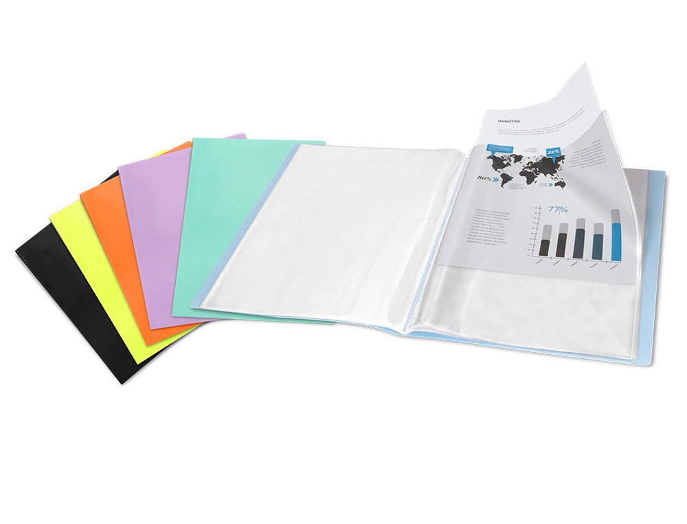 PROTEGE-DOCUMENTS LIDERPAPEL POLYPROPYLENE COUVERTURE      FLEXIBLE 40 POCHETTES FIXES   A4 220X297MM LAVANDE OPAQUE
