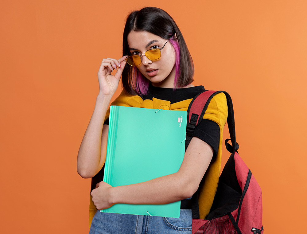 TRIEUR LIDERPAPEL POLYPRO A4 210X297MM 700 MICRONS 13 COMPARTIMENTS FERMETURE ELASTIQUE  COLORIS VERT POMME OPAQUE