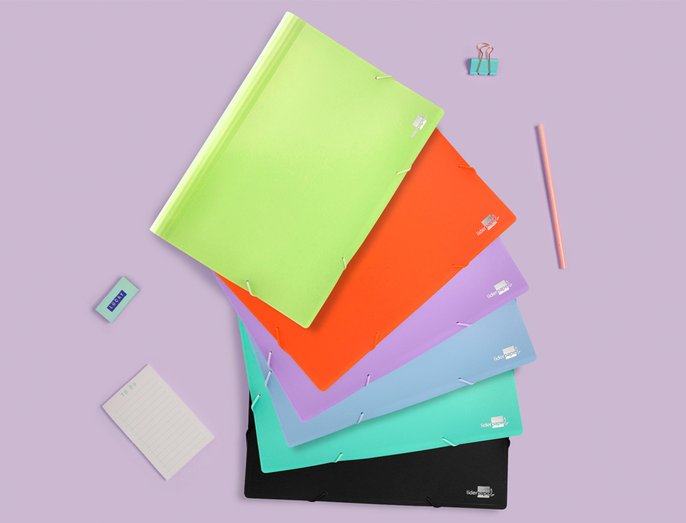 TRIEUR LIDERPAPEL POLYPRO A4 210X297MM 700 MICRONS 13 COMPARTIMENTS FERMETURE ELASTIQUE  COLORIS VERT POMME OPAQUE