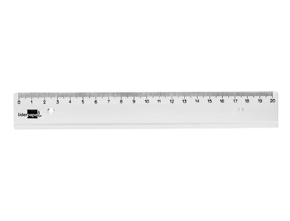 REGLE LIDERPAPEL PLASTIQUE INCASSABLE TRANSPARENT 20 CM