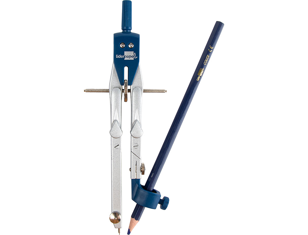 COMPAS LIDERPAPEL MICROMTRIQUE ARTICUL CIRCONFRENCE 38CM ALLONGE VIS RGLAGE RAPIDE BAGUE UNIVERSELLE MINE 2MM TUI