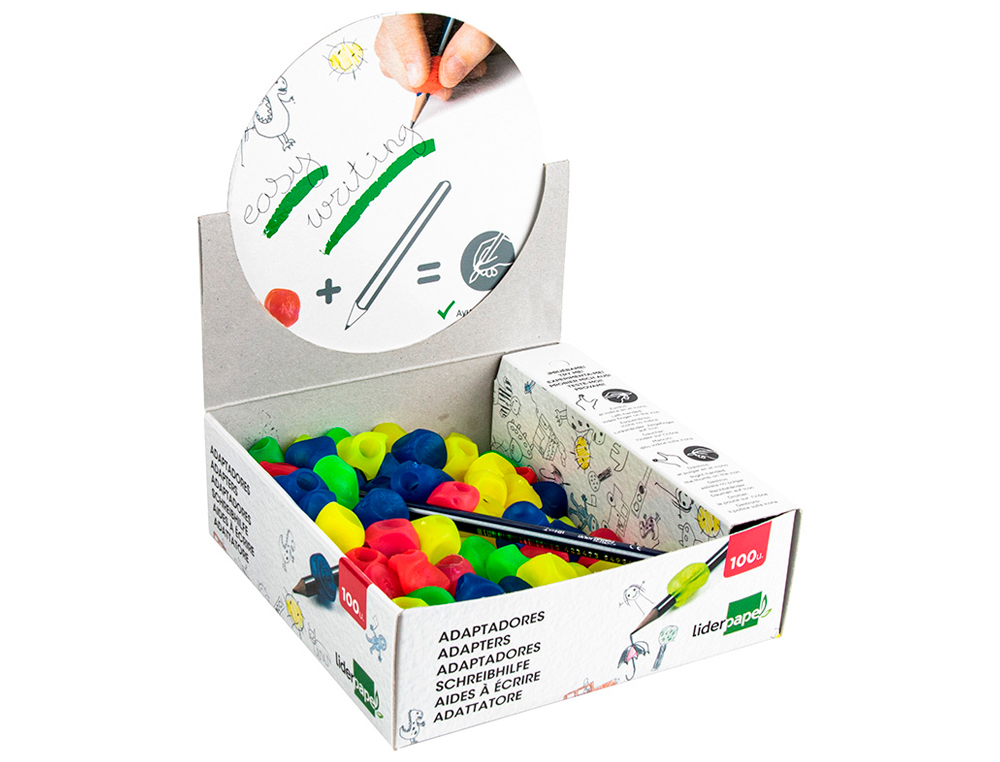 ADAPTATEUR CRAYON LIDERPAPEL EN PLASTIQUE BOÎTE DE 100 UNITÉS