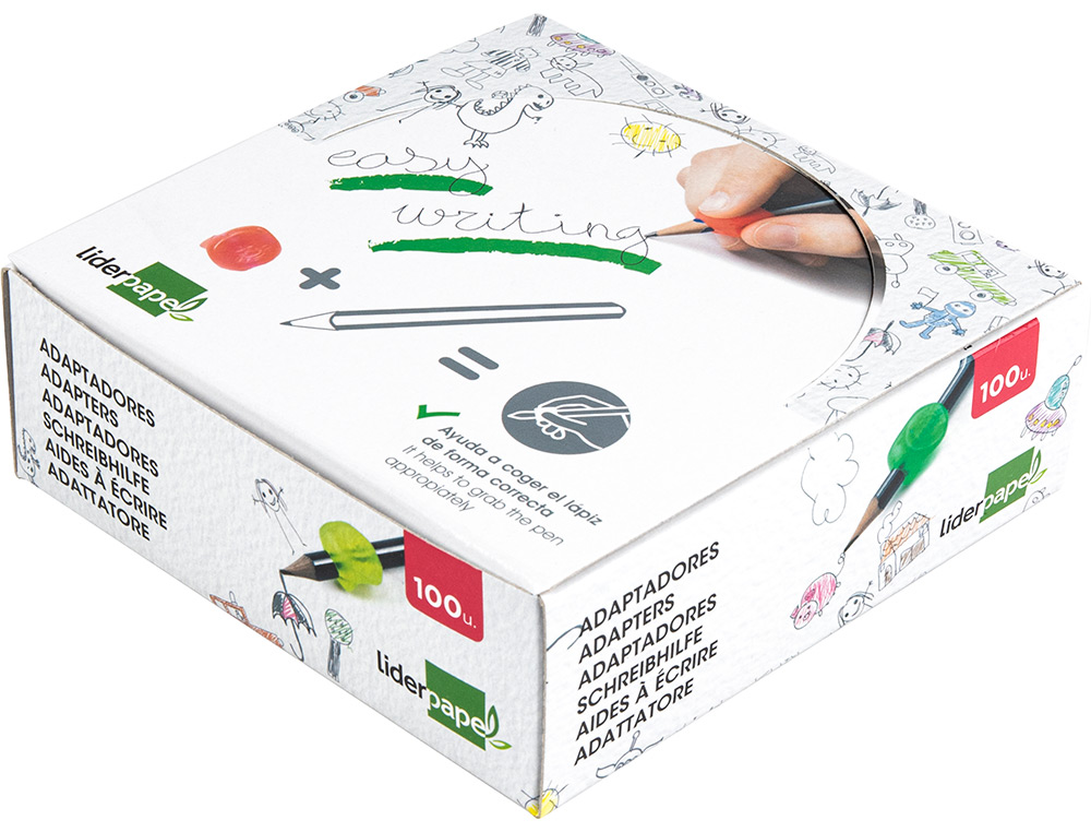 ADAPTATEUR CRAYON LIDERPAPEL EN PLASTIQUE BOÎTE DE 100 UNITÉS