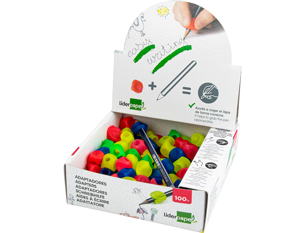 ADAPTATEUR CRAYON LIDERPAPEL EN PLASTIQUE BOÎTE DE 100 UNITÉS