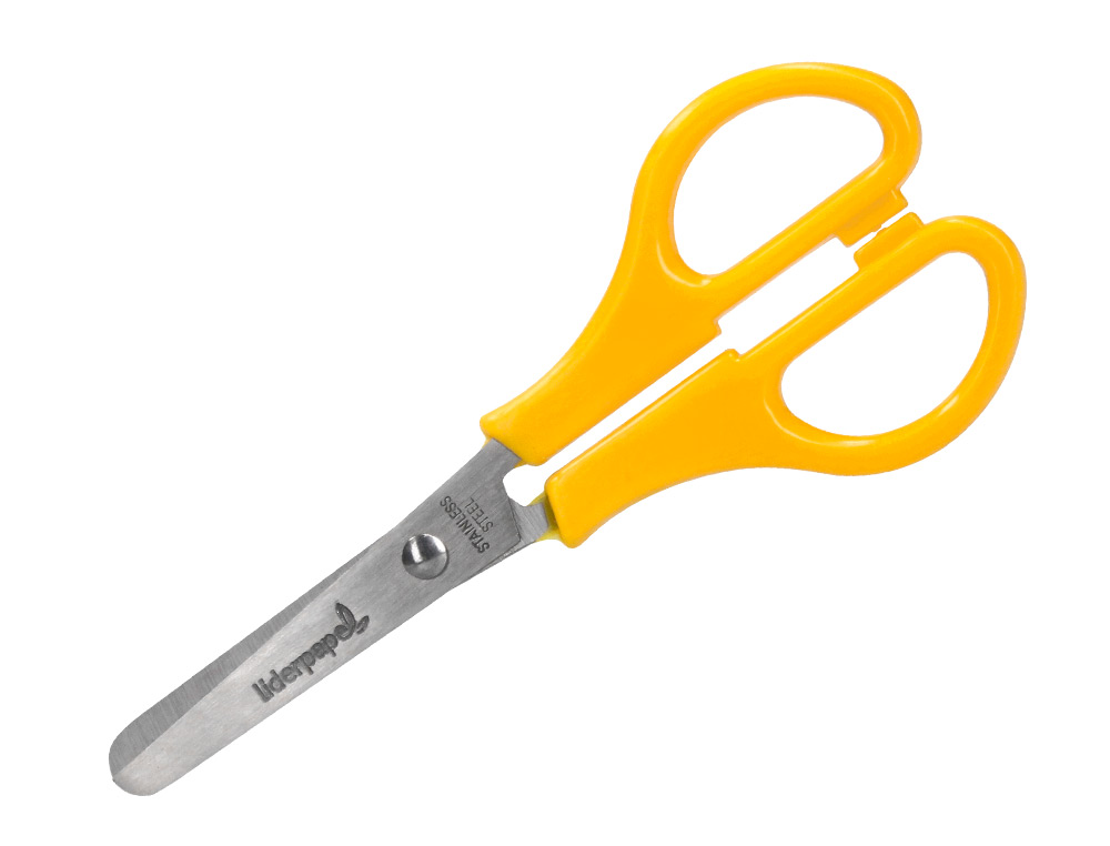 CISEAUX LIDERPAPEL 5/8 ANS CONOMIQUE LAMES ACIER INOXYDABLE POINTE ARRONDIE ANTI-COUPE 140MM POCHETTE