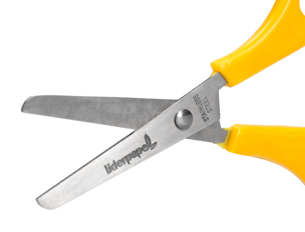 CISEAUX LIDERPAPEL 5/8 ANS CONOMIQUE LAMES ACIER INOXYDABLE POINTE ARRONDIE ANTI-COUPE 140MM POCHETTE