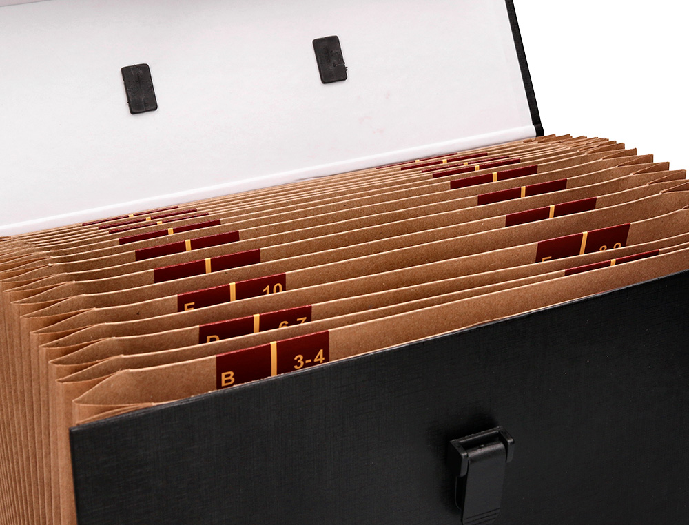 VALISETTE TRIEUR LIDERPAPEL  SOUFFLET 19 COMPARTIMENTS 25.5X390X120MM