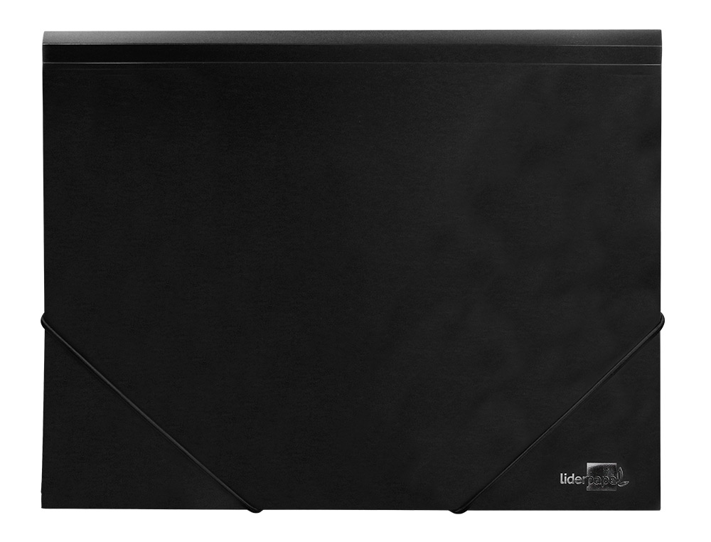 CHEMISE LIDERPAPEL POLYPROPYLÈNE DOS FLEXIBLE A4 210X297MM 4/10E 3 RABATS ÉLASTIQUE 100F COLORIS NOIR OPAQUE