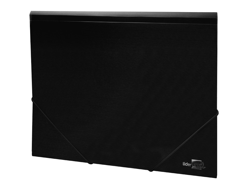 CHEMISE LIDERPAPEL POLYPROPYLÈNE DOS FLEXIBLE A4 210X297MM 4/10E 3 RABATS ÉLASTIQUE 100F COLORIS NOIR OPAQUE