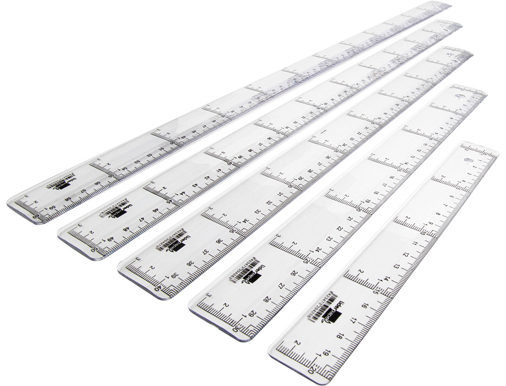 RGLE LIDERPAPEL GRADUATION VERTICALE HORIZONTALE 20CM BORD BISEAUT GAMME CRISTAL TRANSPARENTE CONOMIQUE