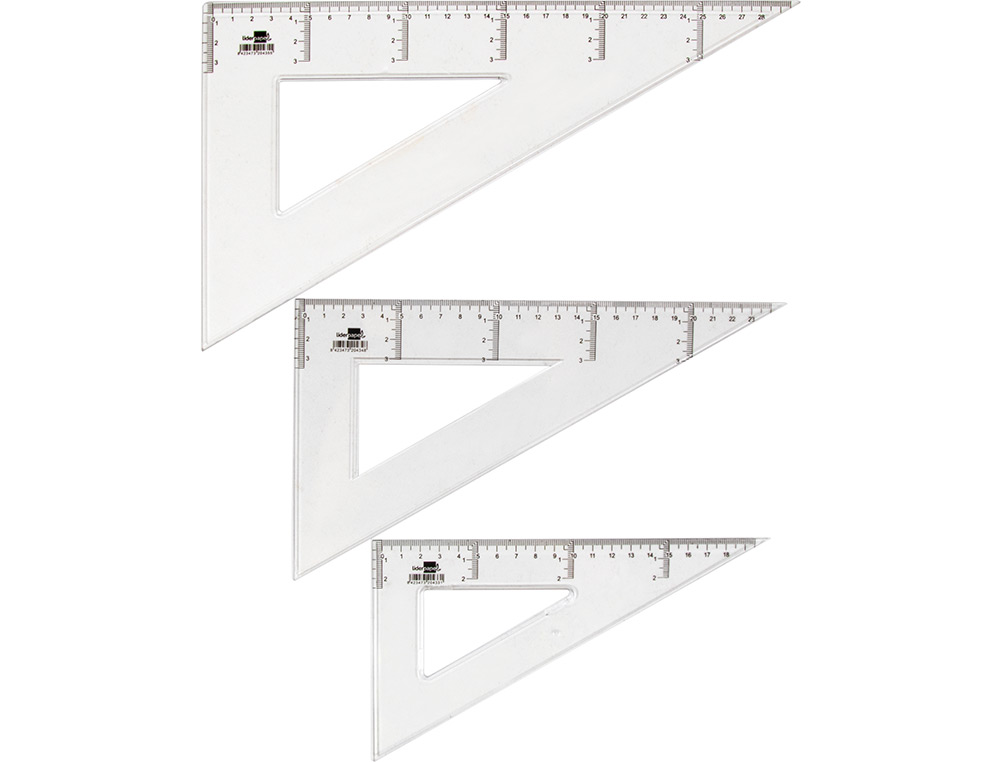 QUERRE LIDERPAPEL 60 DEGRS 20CM BISEAUTE GRADUE CHELLE MILLIMTRES TRANSPARENTE CONOMIQUE