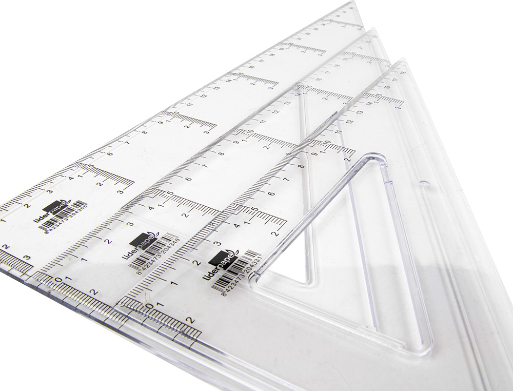 QUERRE LIDERPAPEL 60 DEGRS 20CM BISEAUTE GRADUE CHELLE MILLIMTRES TRANSPARENTE CONOMIQUE