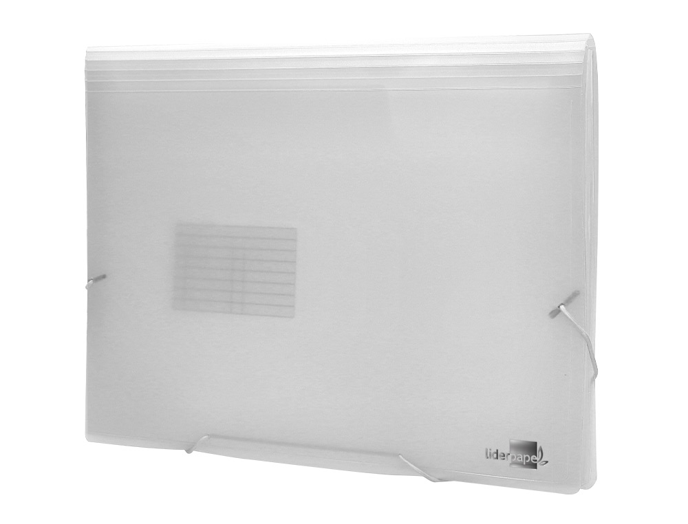 TRIEUR LIDERPAPEL POLYPROPYLÈNE A4 210X297MM 700 MICRONS 13 COMPARTIMENTS FERMETURE ÉLASTIQUE TRANSPARENT